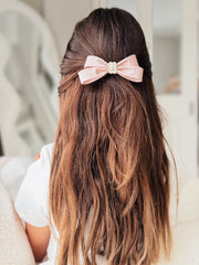 Jewel Dusty Rose Hair Bow - A Little Lacey