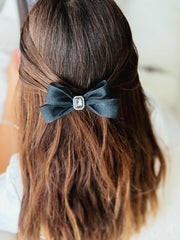 Jewel Midnight Hair Bow - A Little Lacey