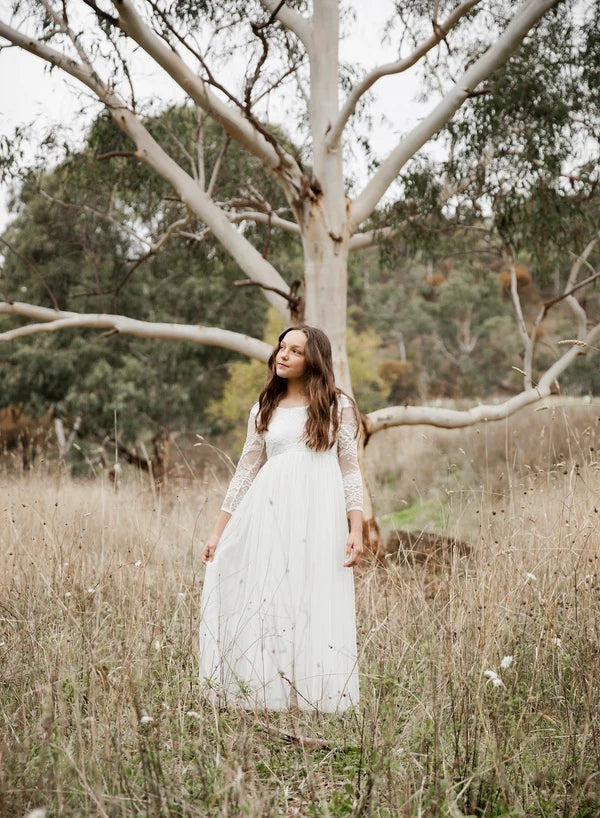 Juliette Ivory Flower Girl Dress - Full Length - A Little Lacey · Photo 5 of 9