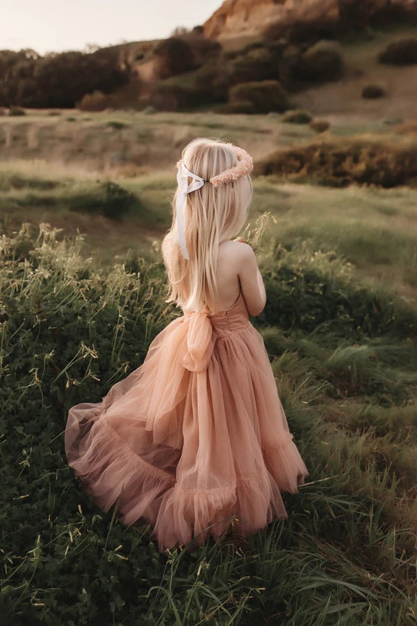 Junie Champagne Girls Dress A Little Lacey