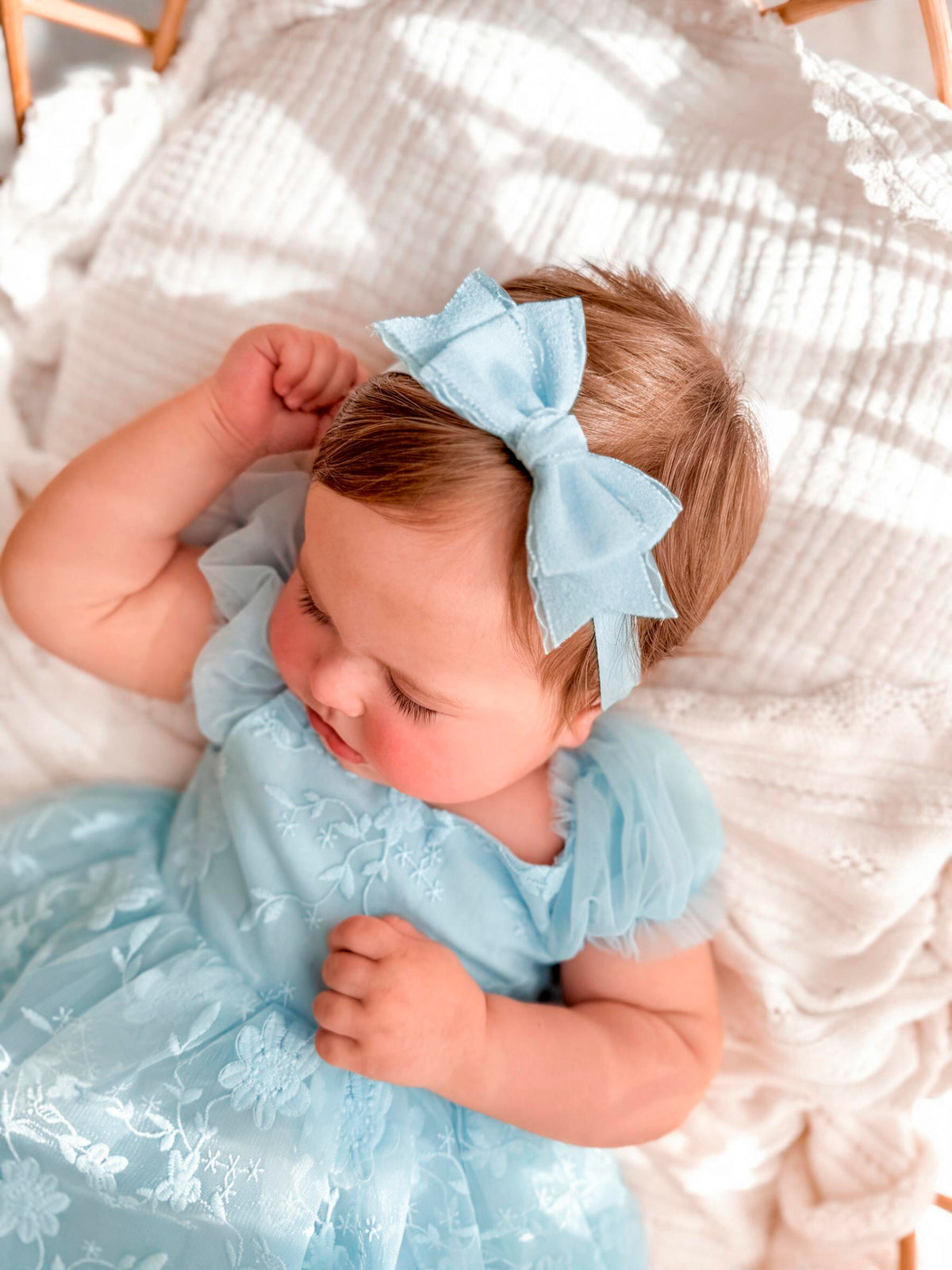 Lilah Blue Bow Baby Headband