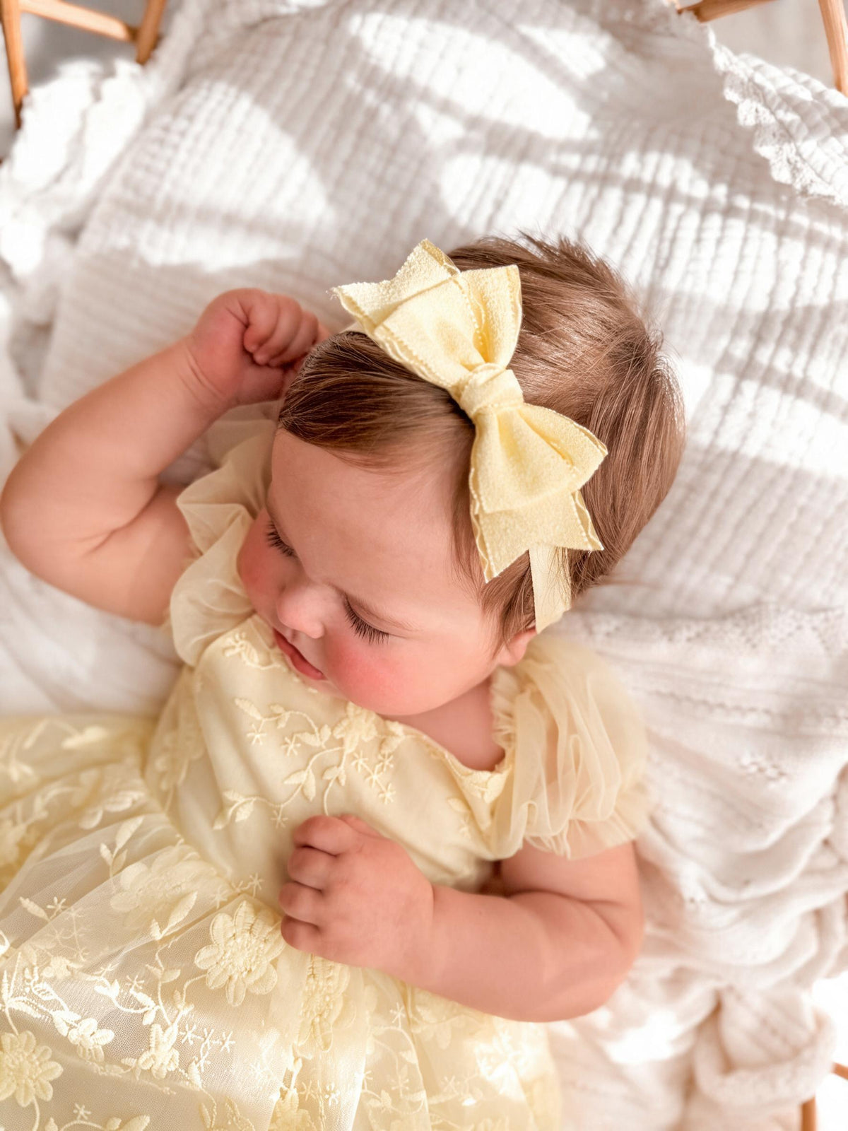 Lilah Yellow Bow Baby Headband