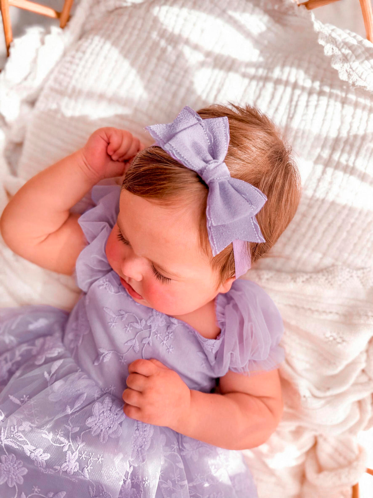 Lilah Lilac Bow Baby Headband