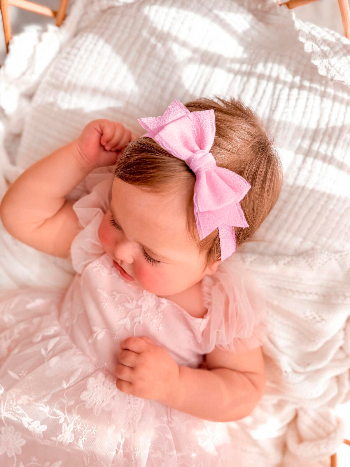 Lilah Pink Bow Baby Headband