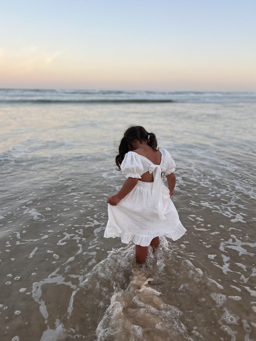 Lily White Puff Sleeve Girls Dress - A Little Lacey · Photo 6 of 14