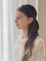Luna Black Beaded Headband - A Little Lacey