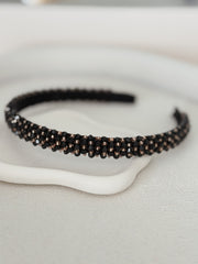 Luna Black Beaded Headband - A Little Lacey