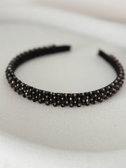 Luna Black Beaded Headband - A Little Lacey