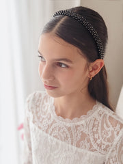 Luna Black Beaded Headband - A Little Lacey