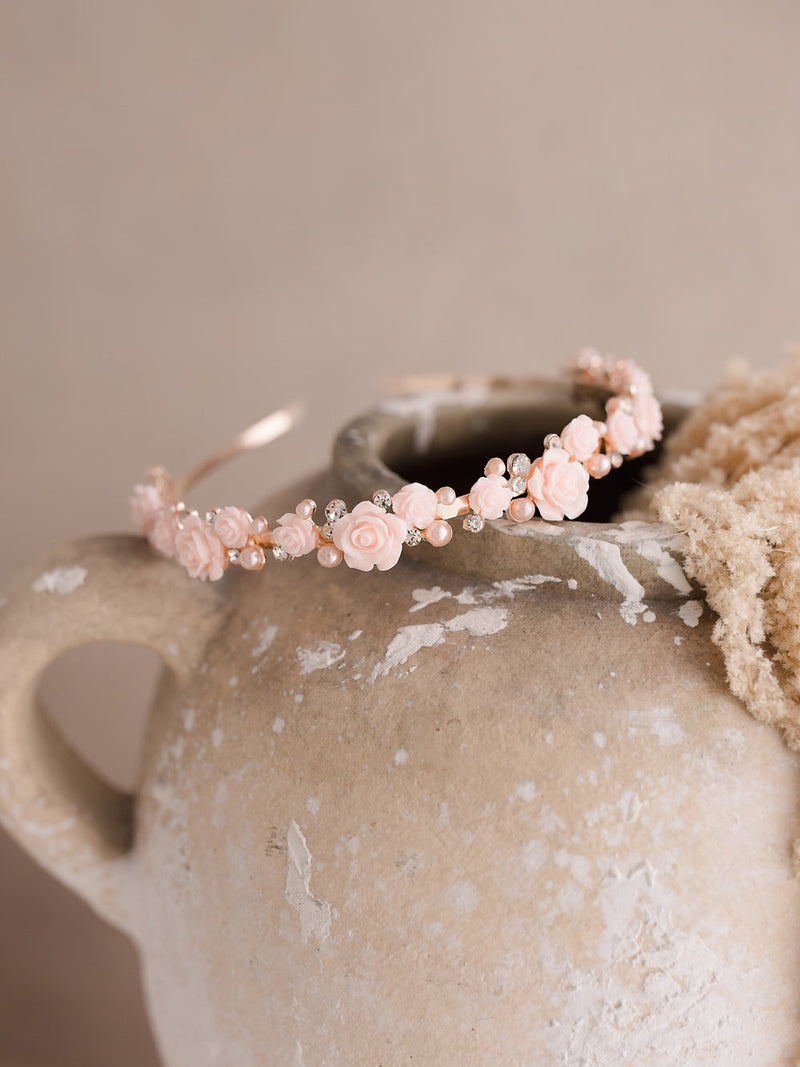 Petals and Grace Girls Headband - Pink - A Little Lacey