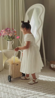 Evangeline Girls White Christening Dress - A Little Lacey