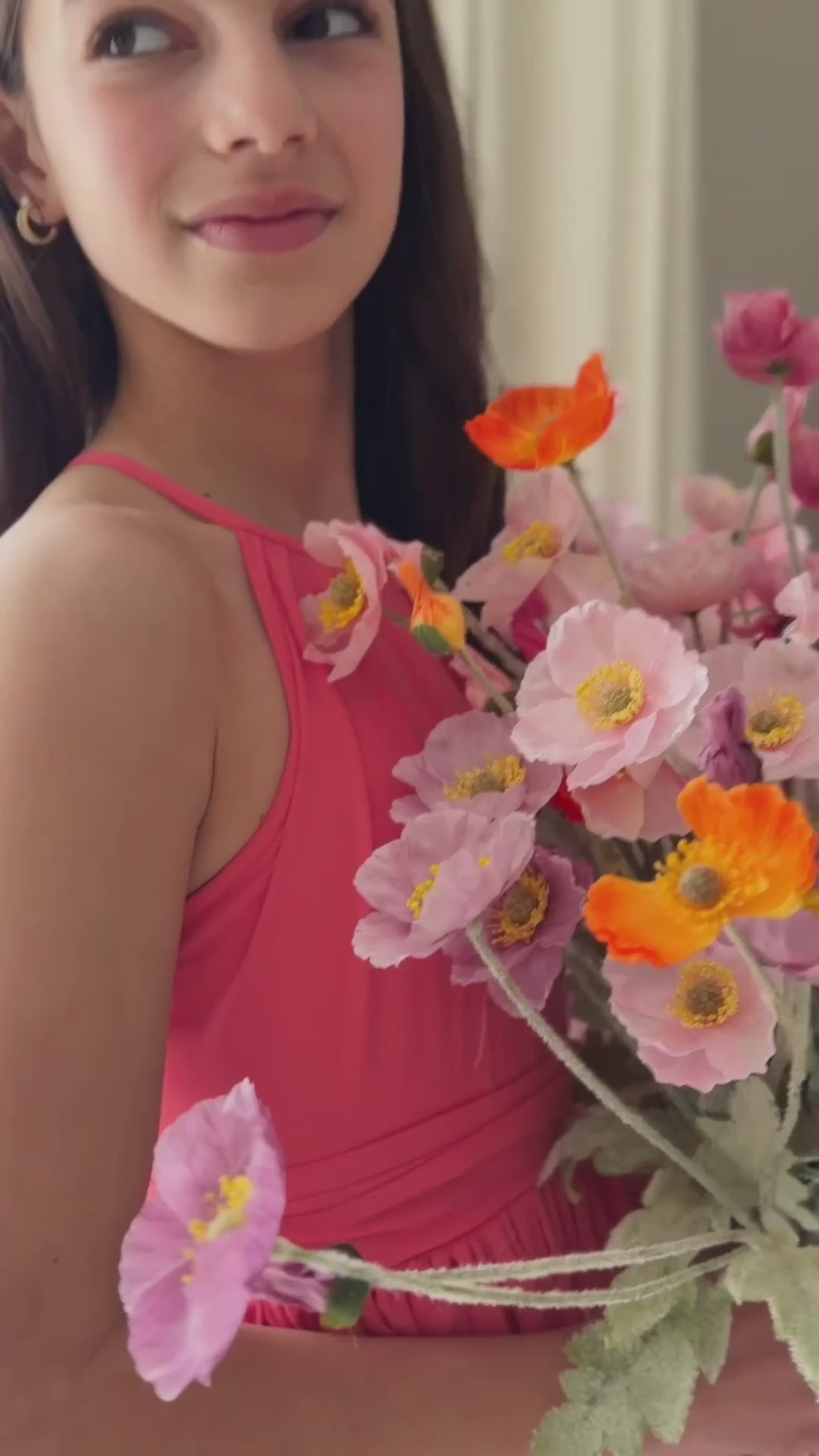 Coral pink dress for tween girls