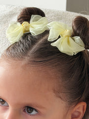 Lemon Girls Pigtail Bows - A Little Lacey