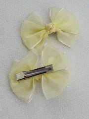 Lemon Girls Pigtail Bows - A Little Lacey