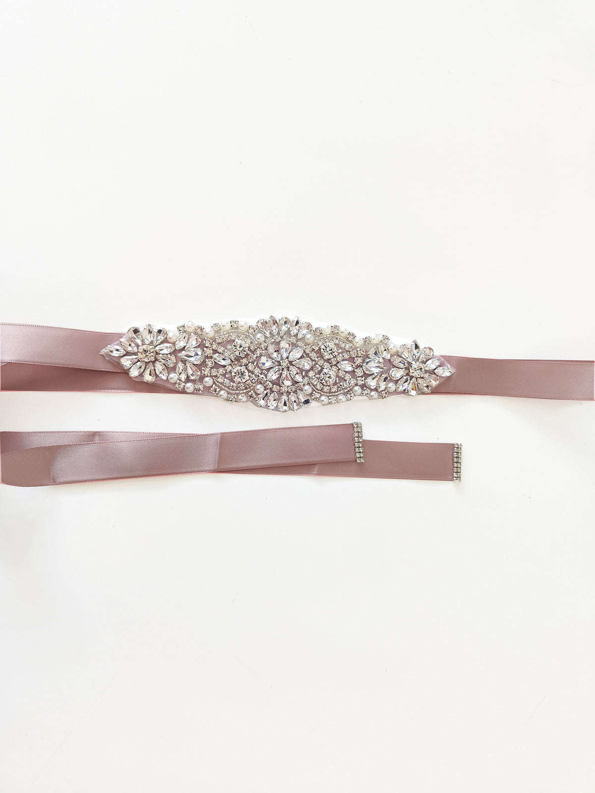 Girls Diamante Sash Belt - Blush