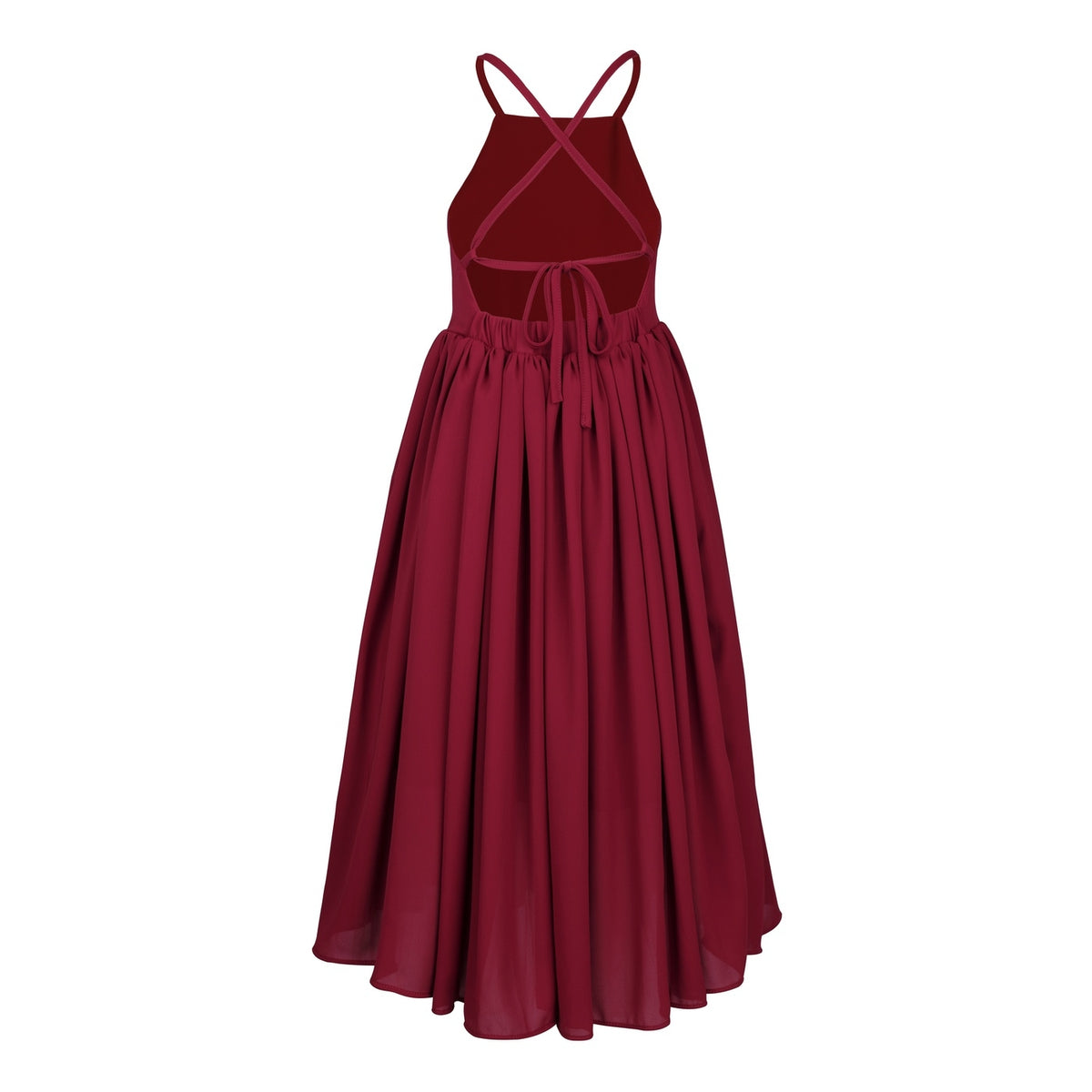 Sofia French Chiffon Burgundy Girls Dress