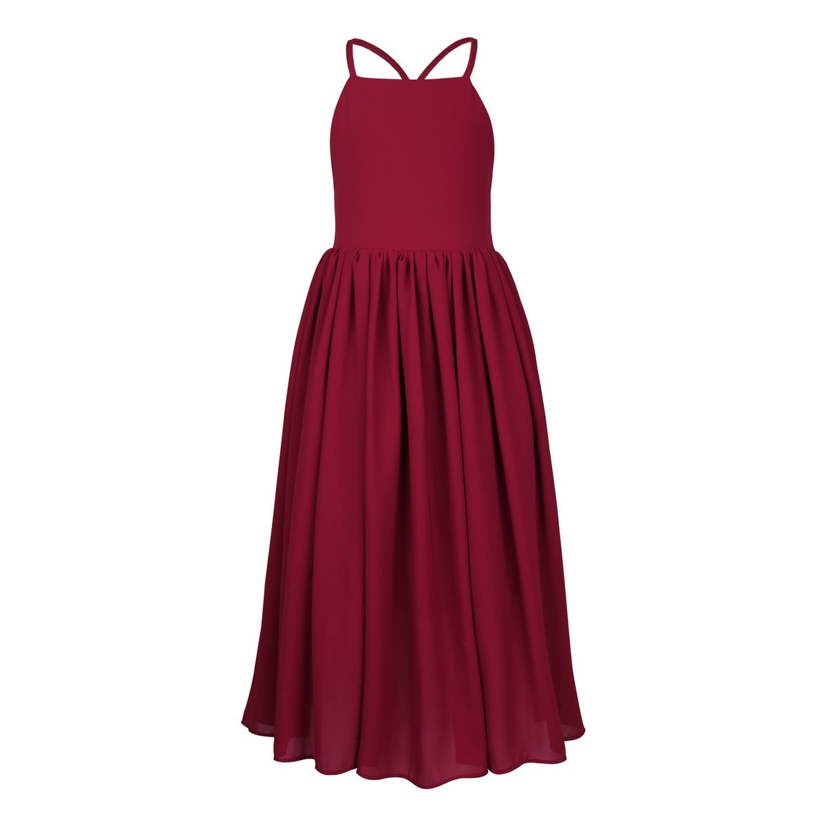 Sofia French Chiffon Burgundy Girls Dress
