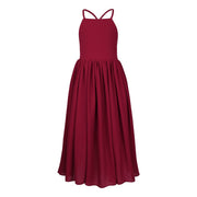 Sofia French Chiffon Burgundy Girls Dress - A Little Lacey
