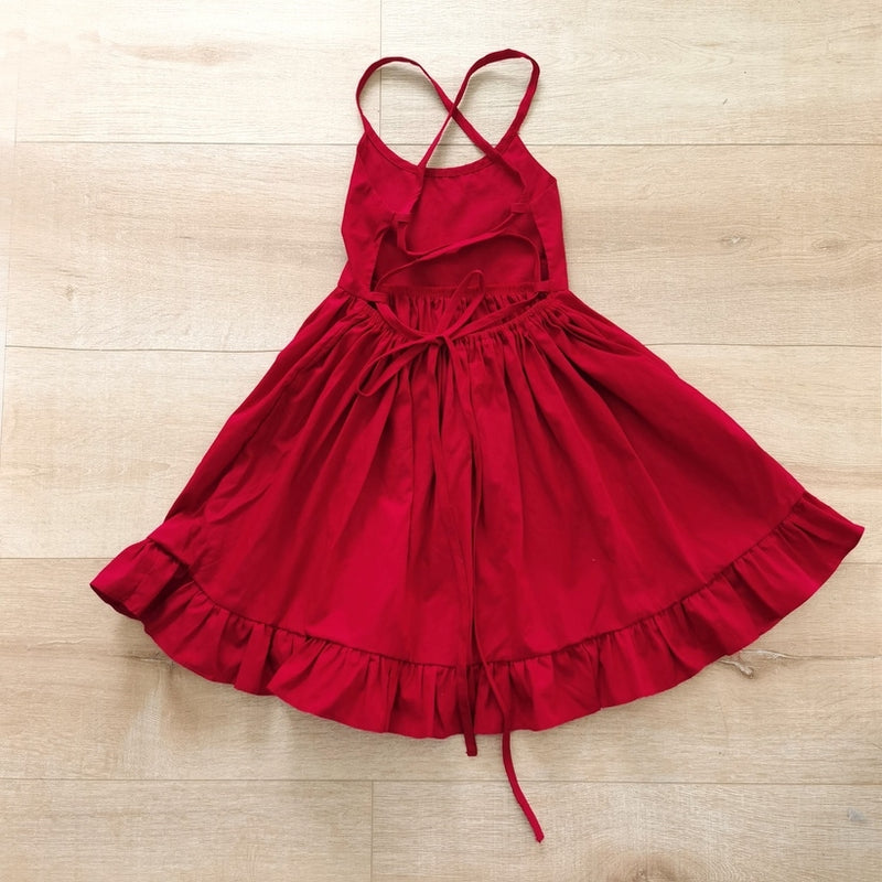 Elsie Girls Ruby Red Dress - SECONDS - A Little Lacey