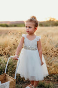 Girls Diamante Sash Belt - Dusty Pink - Silver Diamantes - A Little Lacey · Photo 5 of 5