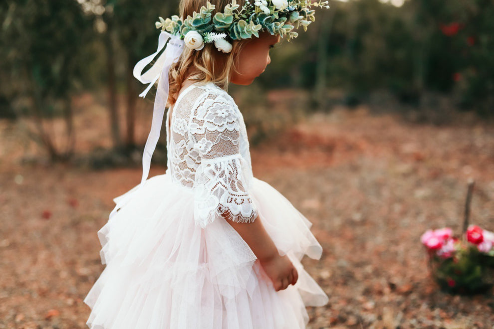 Aurora Grace Dress With Sleeves - White