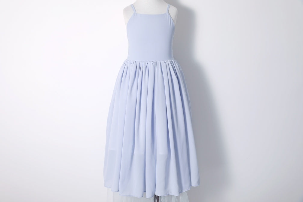 Sofia French Chiffon Light Blue Girls Dress