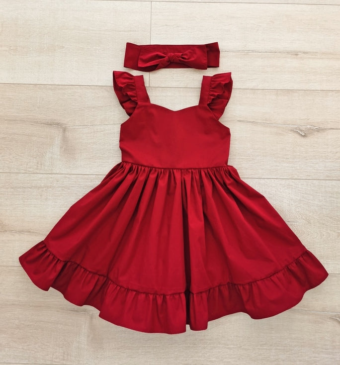 Faith Girls Christmas Dress Ruby Red – A Little Lacey