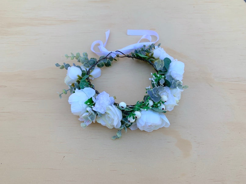 Daphne Girls White Flower Crown - All Accessories