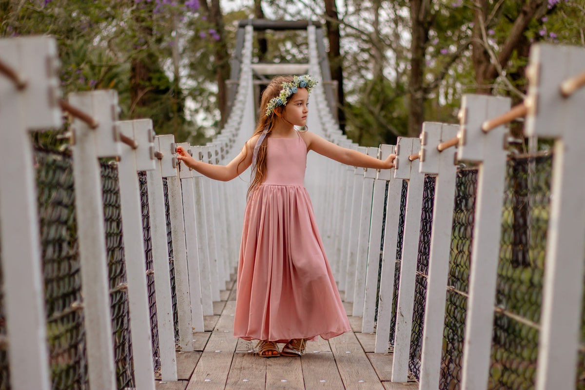 Sofia Dusty Pink French Chiffon Dress - A Little Lacey · Photo 11 of 21