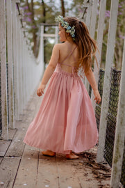 Sofia Dusty Pink French Chiffon Dress - A Little Lacey