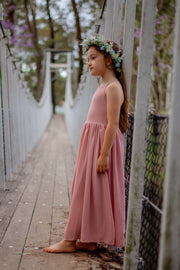 Sofia Dusty Pink French Chiffon Dress - A Little Lacey