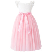 Ella Rose Girls Soft Pink Tie Back Dress - A Little Lacey