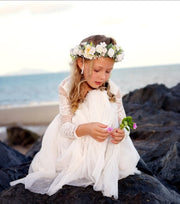 Juliette Cream Flower Girl Midi Dress - A Little Lacey