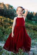 Sofia French Chiffon Burgundy Girls Dress - A Little Lacey · Photo 1 of 8