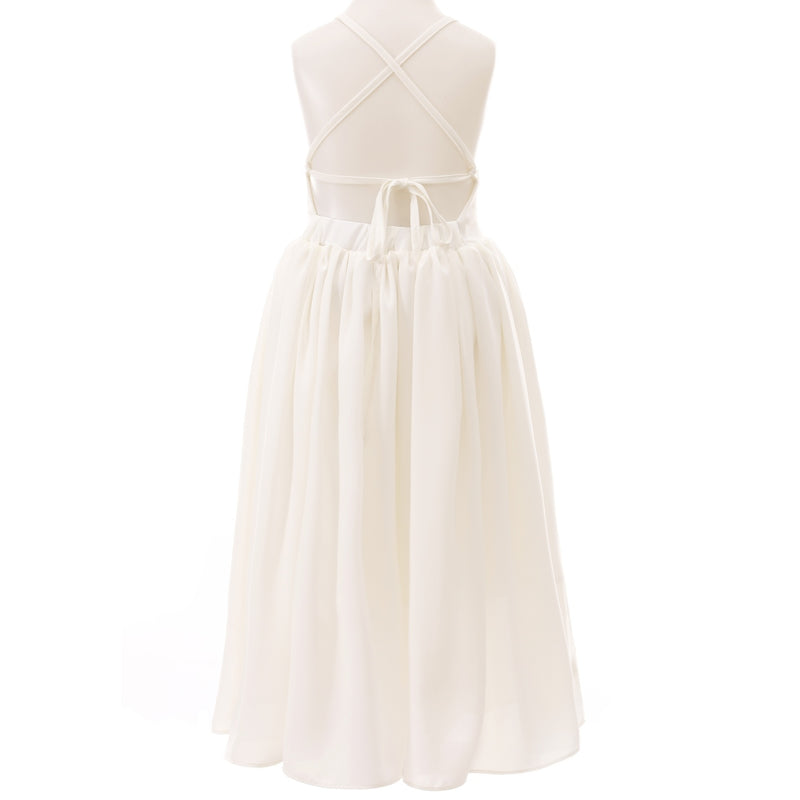 Sofia Girls French Chiffon Ivory Dress