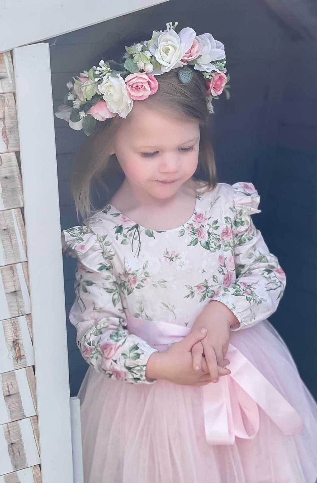 Misty Girls White & Pink Flower Crown - All Products