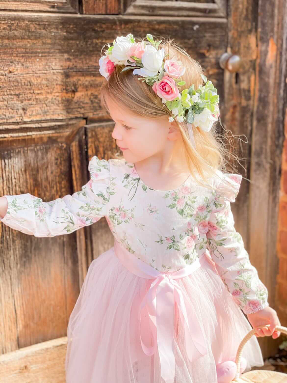 Misty Girls White & Pink Flower Crown - A Little Lacey · Photo 3 of 4