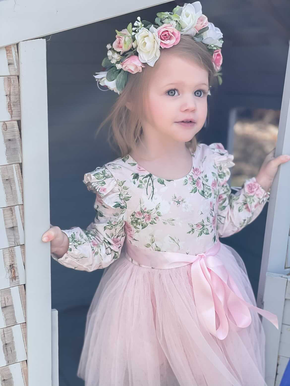 Misty Girls White & Pink Flower Crown - A Little Lacey · Photo 4 of 4