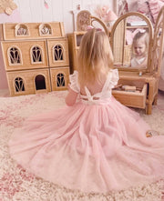 Ella Rose Girls Soft Pink Tie Back Dress - A Little Lacey