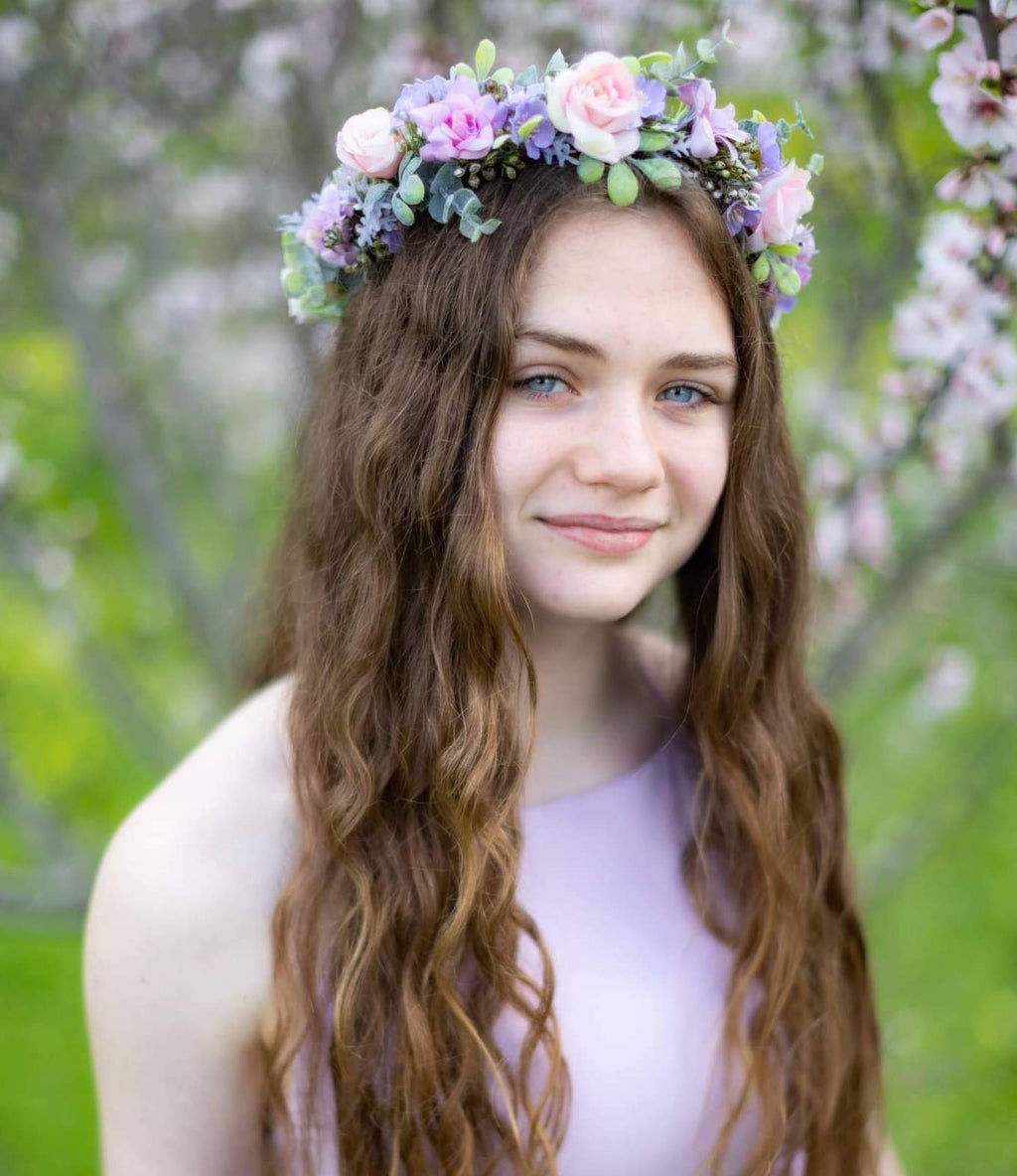 Jasper Girls Lilac Flower Crown - Easter Collection