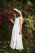 Gabriella French Chiffon White Girls Dress - A Little Lacey · Photo 3 of 15
