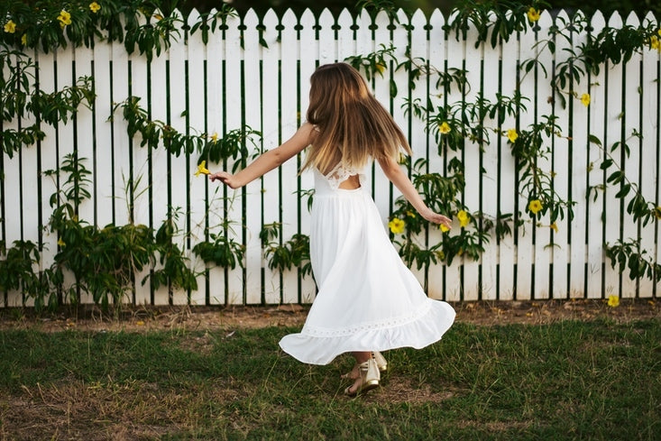 Gabriella French Chiffon White Girls Dress - A Little Lacey · Photo 13 of 15
