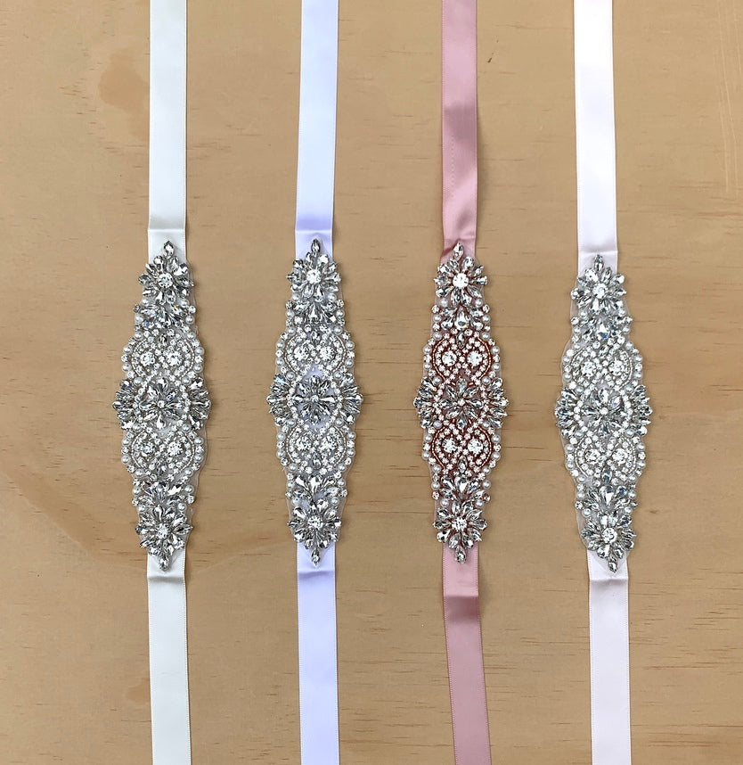 Girls Diamante Sash Belt - Dusty Pink - Rose Gold 276 cm - Not on sale