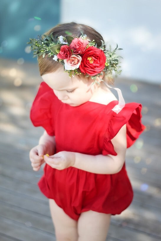 Rosie Red Christmas Baby Romper – A Little Lacey