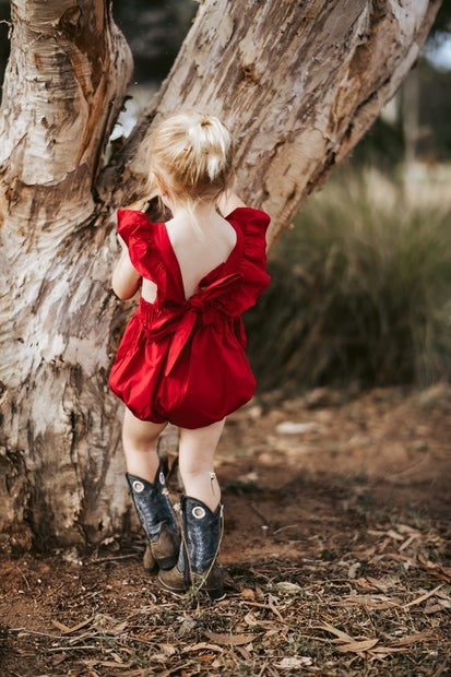 Faith Girls Ruby Red Christmas Romper - Size 1 - All Products