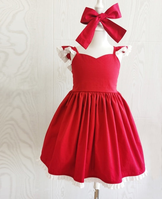 Rosie Girls Red Christmas Dress - A Little Lacey