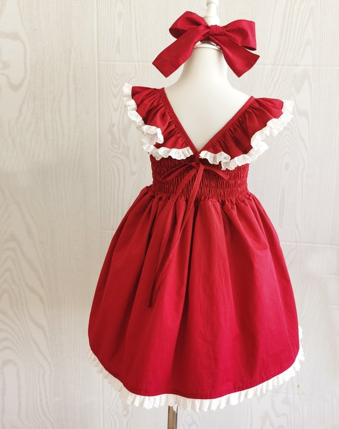 Rosie Girls Red Christmas Dress - Christmas Dresses and Rompers