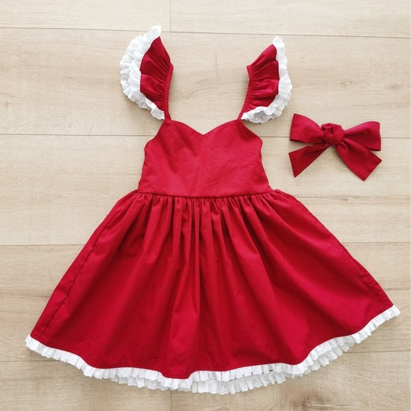 Rosie Girls Red Christmas Dress - A Little Lacey