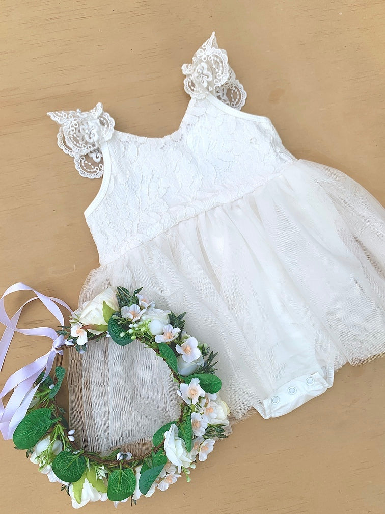 Enchanted Angel Ivory Baby Girls Tutu Dress - Baby Dresses