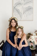 Sofia French Chiffon Navy Blue Girls Dress - A Little Lacey · Photo 11 of 17